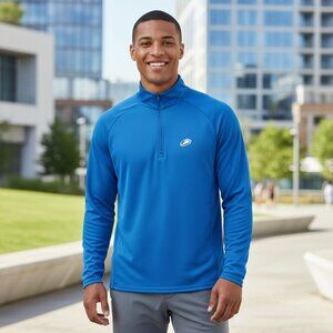 NEW Century II Rear 3 Pockets Mens Blue Long Sleeve Cycling Jersey Performance